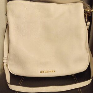 Michael Kors Heidi Convertible Hobo Shoulder Bag White Medium